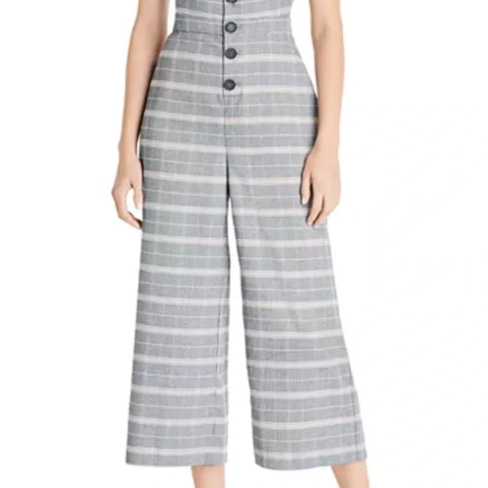 Cupcakes & cashmere women’s Plaid Jumpsuit with Button Detail Sz 2 - Picture 2 of 15